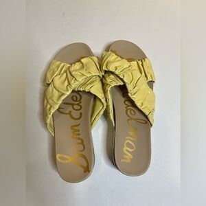 Sam Edelman Aida Strap Platform Slide Sandal Canary Yellow Leather 8.5